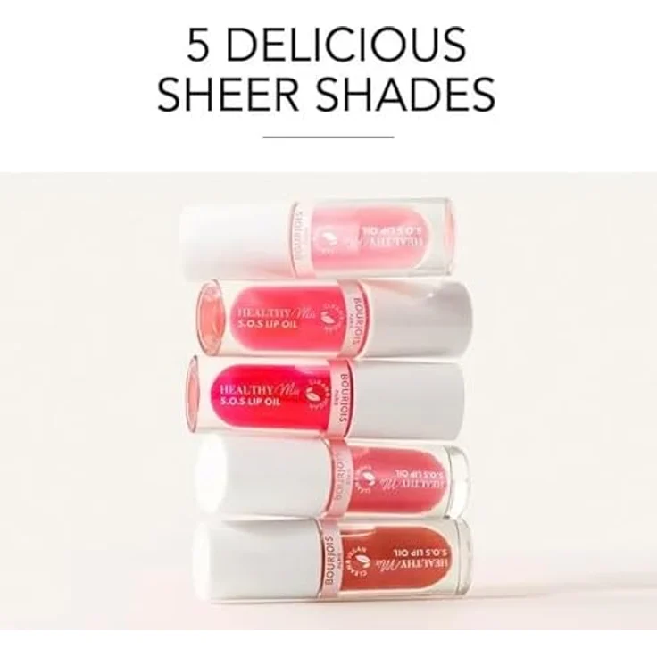 Bourjois Healthy Mix Clean S.O.S Lip Oil, feuchtigkeitsspendendes Lippenöl mit veganer Formel, 01 Douceur de Rose, 4,5 ml – Bild 5
