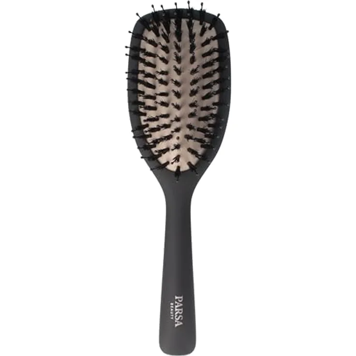 PARSA Beauty Professional Wirkstoffbürste Keratin + Biotin (Haarbürste groß/oval) - Haarbürste zum Glätten und Pflegen für langes und lockiges Haar - Mischborsten aus Wildschwein- und Nylonborsten - 28,4 x 7,2 x 4,4 cm