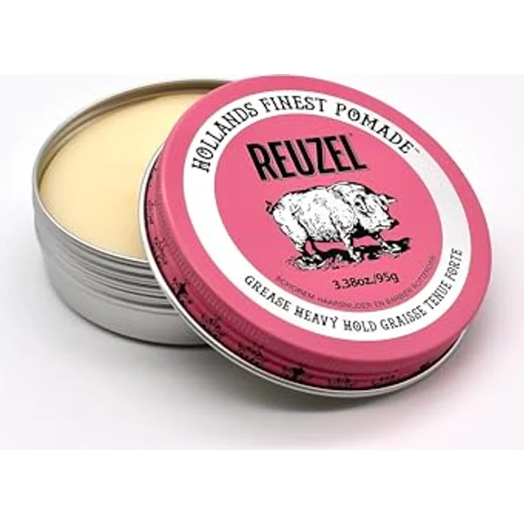 Reuzel Pink Grease Heavy Hold Pomade, 95 g, Unisex Haarpomade mit extra starkem Halt und gesundem Glanz – Bild 2