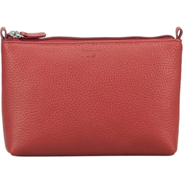 Jost Vika Kosmetiktasche aus 100% Leder, 12 cm, rot