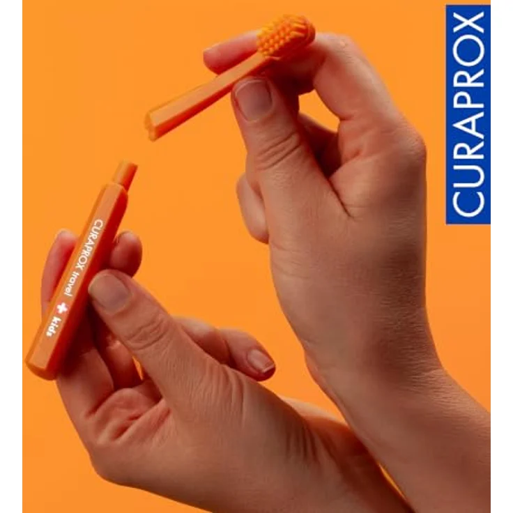 Curaprox Kids Travel Refill Ersatz-Kopf, 2er Pack, orange, sanfte Borsten für effektive Zahnreinigung – Bild 5