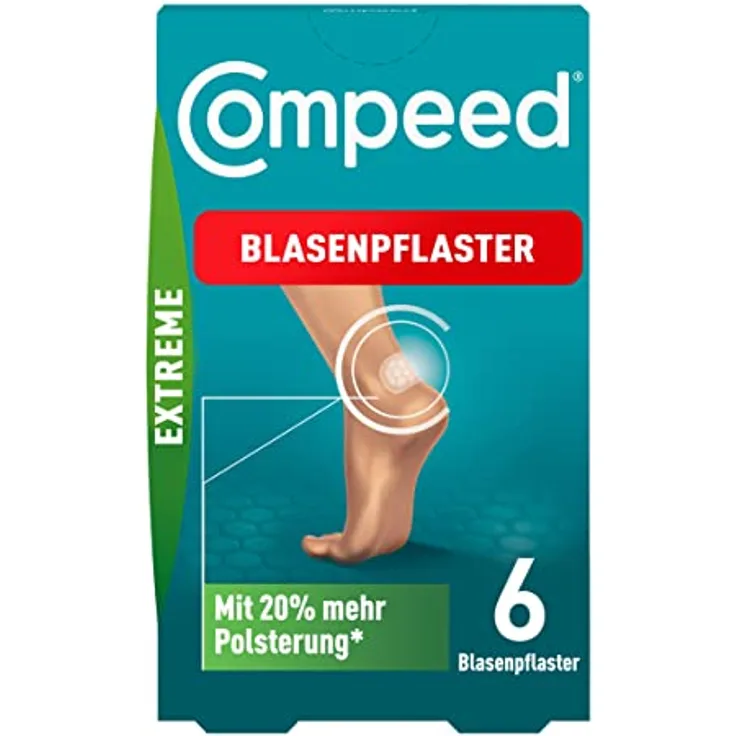 Compeed Blasenpflaster Extreme– Hydrokolloid-Pflaster für extra starken Schutz bei Blasen an den Fersen,6 Stück (1er Pack)