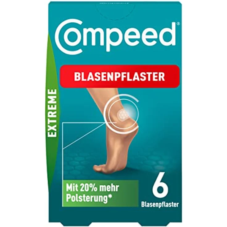 Compeed Blasenpflaster Extreme– Hydrokolloid-Pflaster für extra starken Schutz bei Blasen an den Fersen,6 Stück (1er Pack) – Bild 1