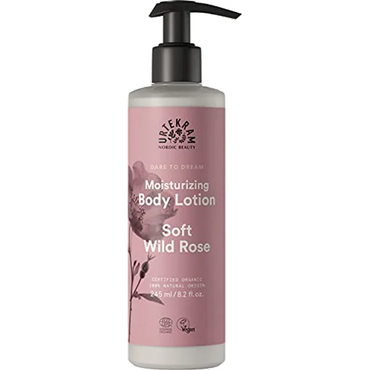 Urtekram Bio-Bodylotion - Soft Wild Rose Feuchtigkeitsspendend Körperlotion aus biologischen und natürlichen Inhaltsstoffen (245 ml, 1er Pack)