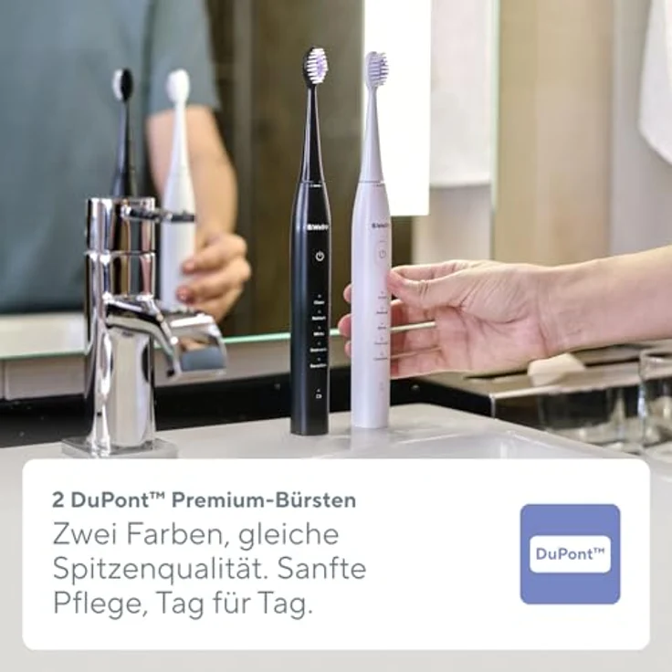 B.Well Sonic Pro-850, Elektrische Schallzahnbürste mit mehreren Putzmodi und Timer, Schwarz – Bild 4