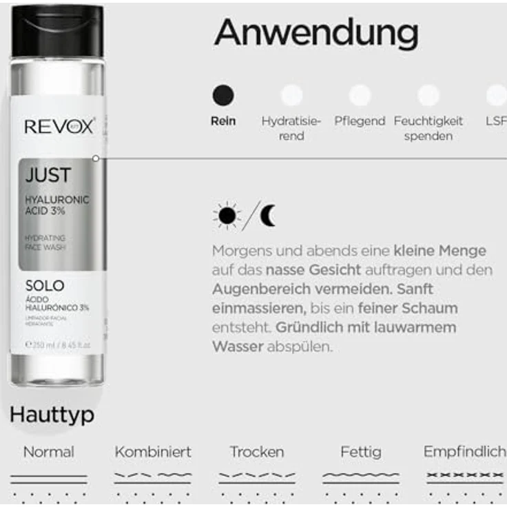 REVOX B77 Just Hyaluronic Acid, Gesichtsserum mit 3% Hyaluronsäure, 250 ml – Bild 5