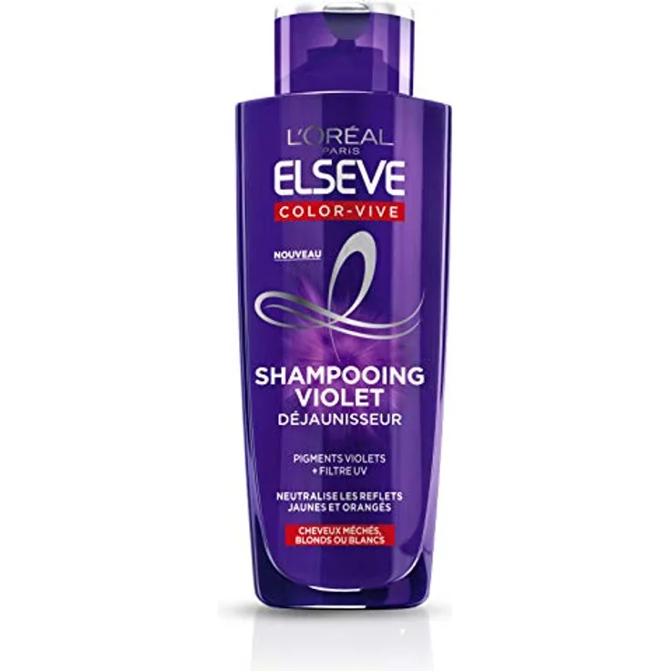 L'Oréal Paris - Purple Entgilbungs-Shampoo – für blondes, verfärbtes, gesträhntes oder weißes Haar – Neutralisierung von gelben und orangen Reflexen – Elseve Color-Vive – 200 ml