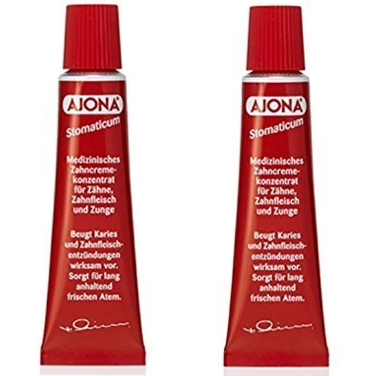 Ajona Stomatikum Zahncreme, 2 x 25 ml, für frischen Atem, made in Germany