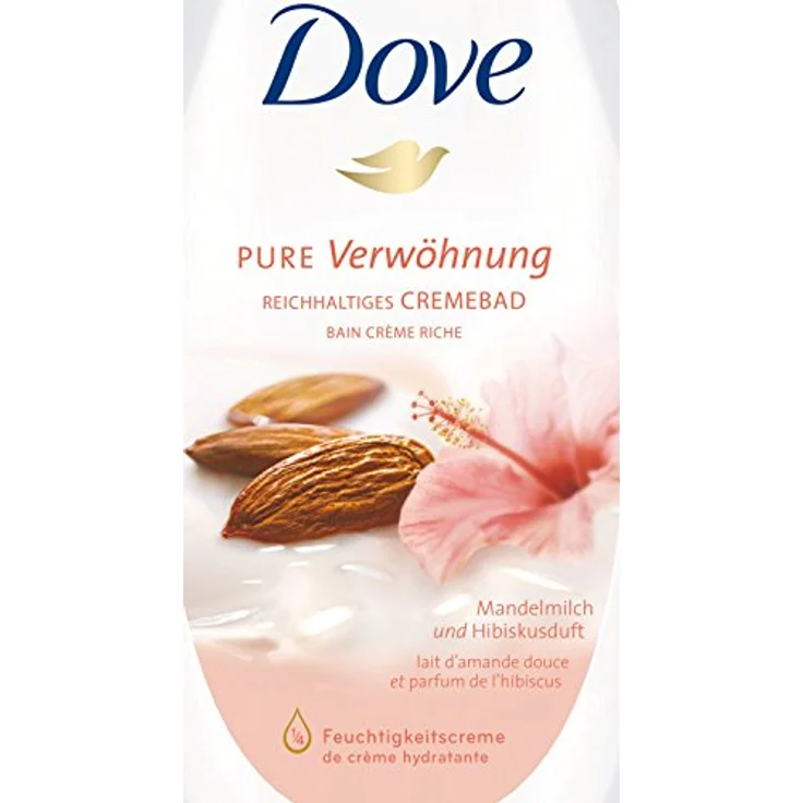 Dove Reichhaltiges Cremebad Pure Verwöhnung Mandelmilch und Hibiskusduft, 3er Pack (3 x 750 ml) – Bild 2