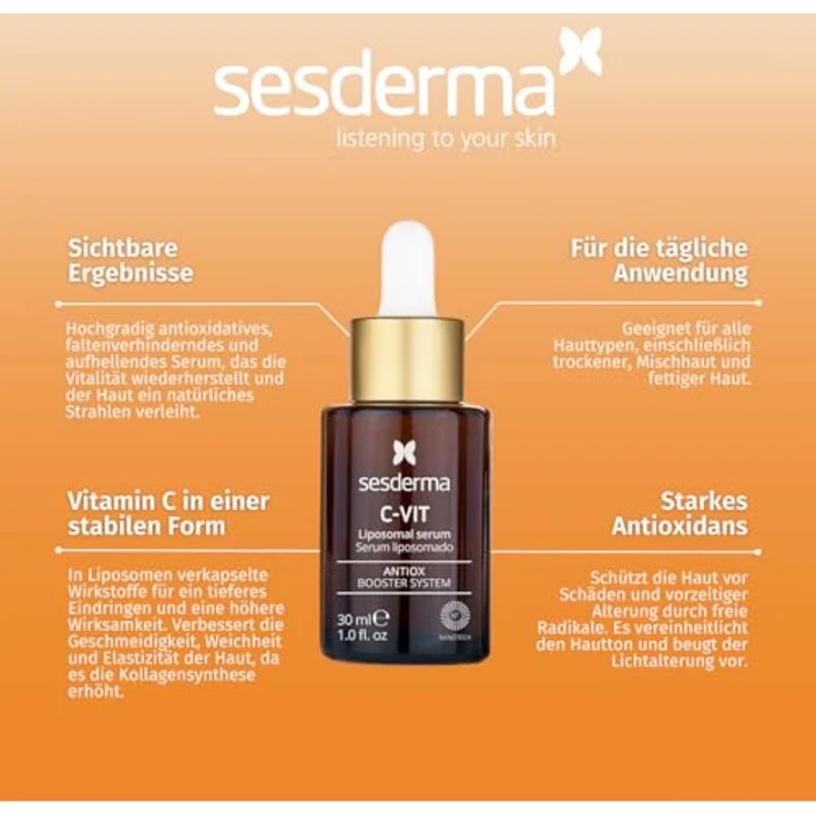 Sesderma Gesichtsserum C-Vit Sesderma 30 ml, mit pflegender Wirkung  – Bild 3