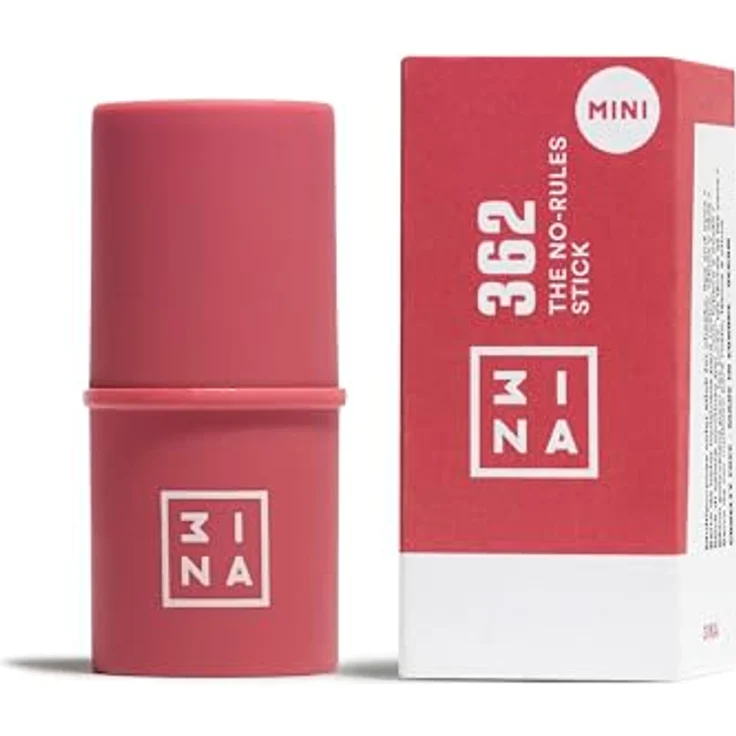 3INA The No Rules Stick Mini Blush, cremiger Multitasking-Stift für Augen, Lippen und Wangen, 3,5 g, Farbe PINK – Bild 1