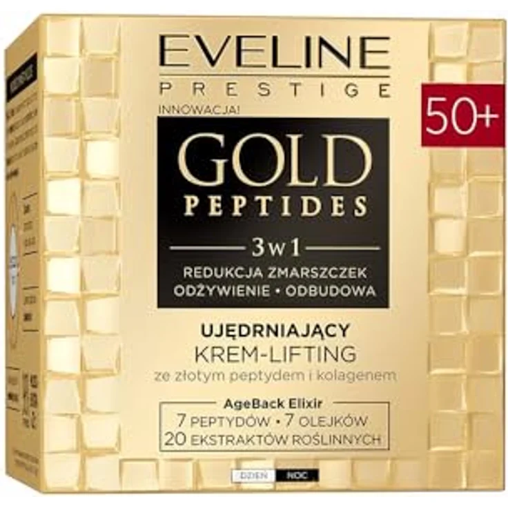 Eveline Cosmetics Gold Peptides Liftingcreme 50+, Anti-Aging Hautpflegelösung mit Goldpeptiden und Tri-Kollagen für reife Haut, 50 ml – Bild 2