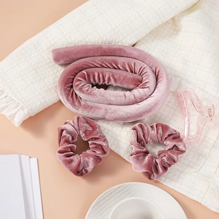 Sister Young LISA Set zum Aufwickeln der Haare, 4 Haargummis in Pink, für unkompliziertes Styling und schonende Frisurpflege – Bild 4