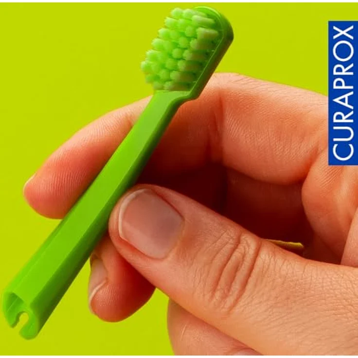 Curaprox Kids Travel Refill, Ersatz-Kopf für Kinderzahnbürsten, grün, 2er Pack mit feinen Borsten – Bild 6