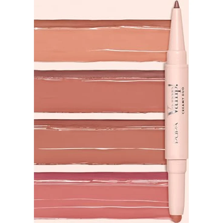 Pupa Vamp! Creamy Duo Lip Pencil #001 Fair Nude, Lippenstift mit präziser Konturdefinition und cremiger Textur, 1 g – Bild 7