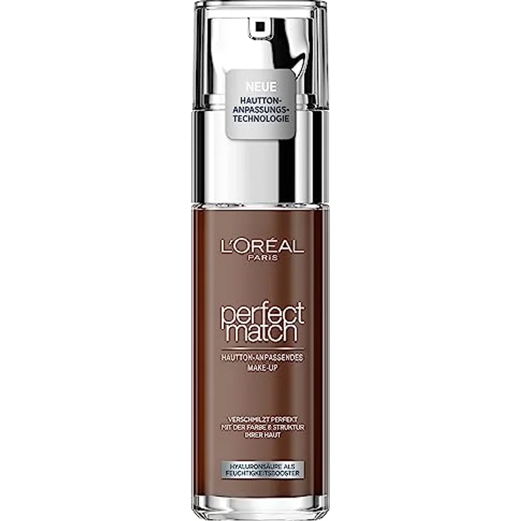 L'Oréal Paris Make up, Flüssige Foundation mit Hyaluron und Aloe Vera, Perfect Match Make-Up, Nr. 10.R Espresso, 30 ml – Bild 1