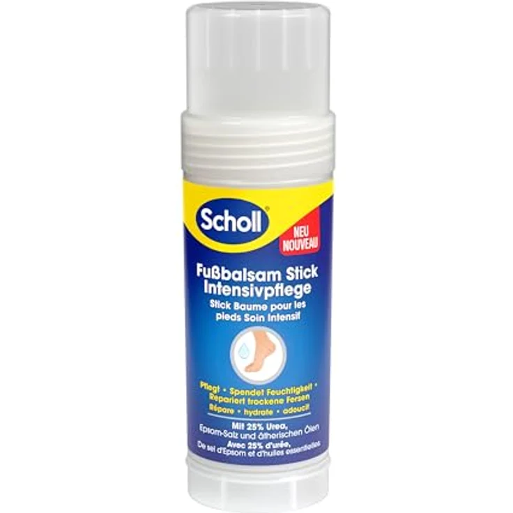 Scholl Intensiv Pflegender Fußbalsam Stick, 25% Urea, Epsom-Salz & ätherische Öle für sehr trockene, rissige Fersen – Bild 1