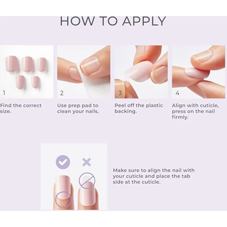 KISS imPRESS Color Short, selbstklebende künstliche Fingernägel, Pick Me Pink, 30 St. mit Gelnägel-Effekt – Bild 4