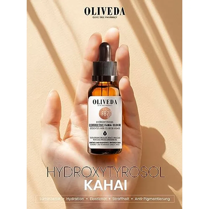 Oliveda F87 Corrective KAHAI ELIXIER 30ml I Feinere Poren I Hydration I Elastizität I Straffheit I Anti-Pigmentierung, Goldfarben