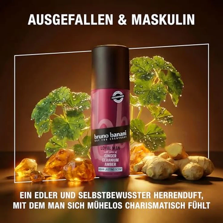 bruno banani Loyal Man Deo-Bodyspray, aromatischer fruchtiger Duft, 48h lang anhaltend, vegane Formel, 150 ml – Bild 3