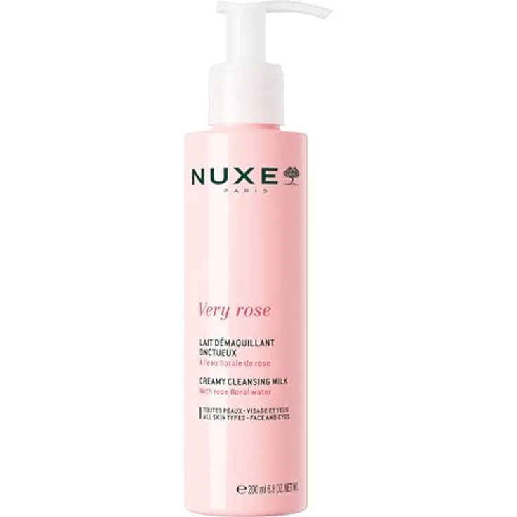 Nuxe Very Rose Creamy Cleansing Milk, Reinigungsmilch für sanfte Gesichtsreinigung, 200 ml