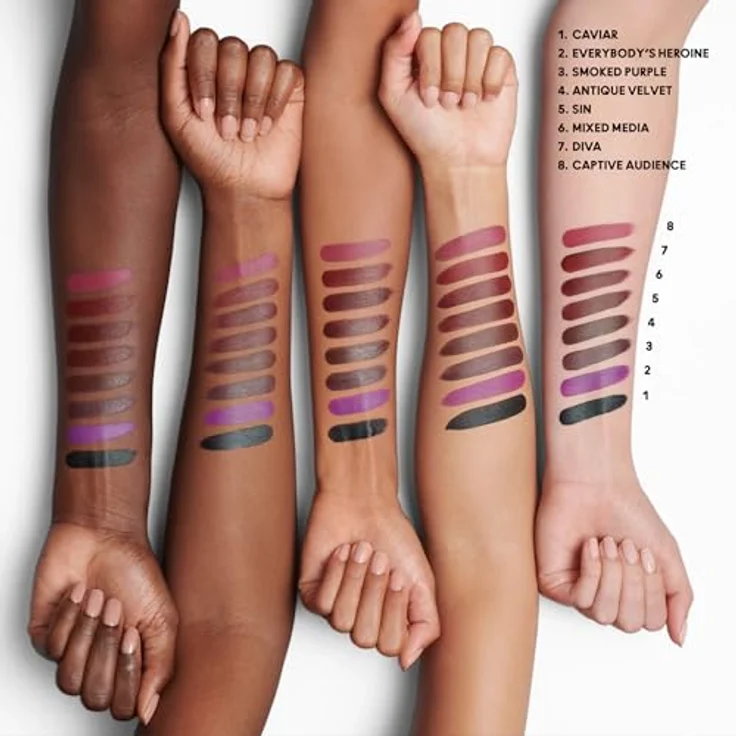 MAC Mac Diva by MAC for Women Lippenstift, 30 ml - Seidig-matt, 12 Stunden voller Deckfarbe, Feuchtigkeit, tiefes Rot – Bild 3
