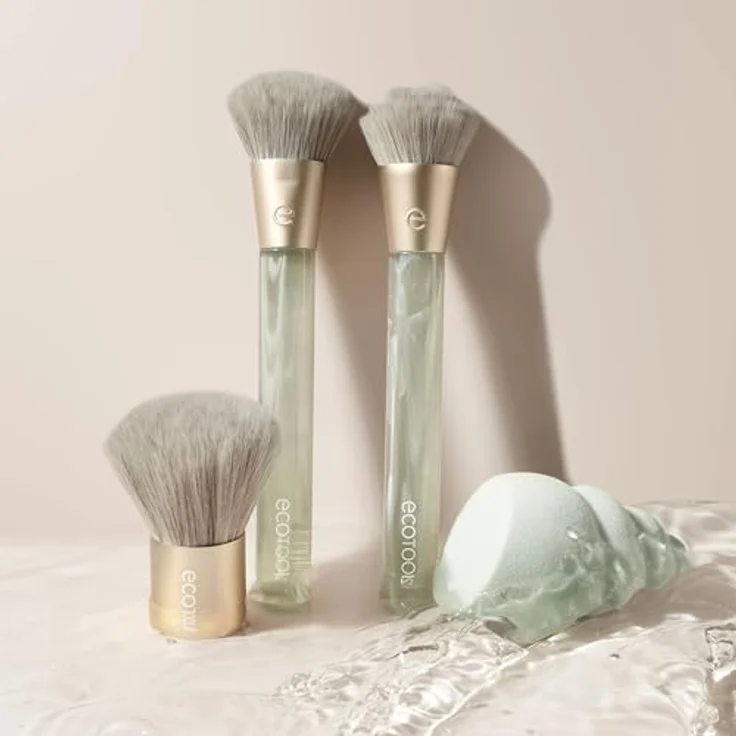 EcoTools Sea Gems Face Set, 4-teiliges Make-up-Pinselset für Damen mit hochwertigen Pinsel- und Schwamm-Applikatoren – Bild 9
