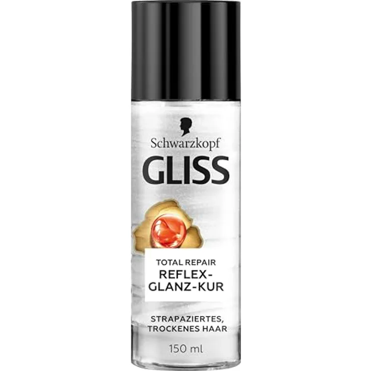 Gliss Reflex-Glanz-Kur Total Repair, 150 ml Haarkur mit Keratin & Blüten-Nektar für sofortige Glanzreflexe und Haarbruchreduktion