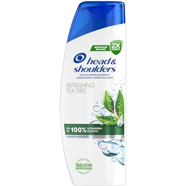 Head & Shoulders Refreshing Tea Tree Anti-Schuppen-Shampoo 300ml - Bis Zu 100% Schuppenschutz, Klinisch Getestet, Sauberes Frischegefühl