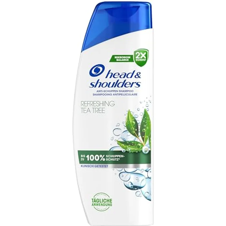 Head & Shoulders Refreshing Tea Tree Anti-Schuppen-Shampoo 300ml - Bis Zu 100% Schuppenschutz, Klinisch Getestet, Sauberes Frischegefühl – Bild 1