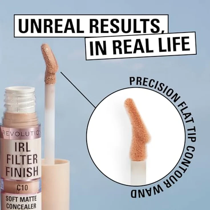 Revolution Beauty London IRL Filter Finish Soft Matte Concealer, Mittlere bis volle Deckkraft, C1, Für helle bis helle Hauttöne, 6 g – Bild 5