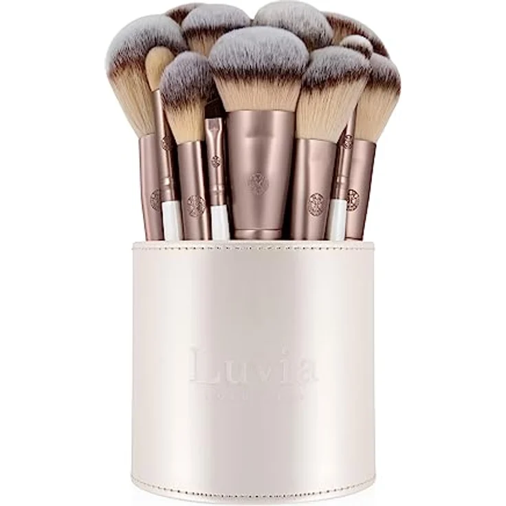 Luvia Cosmetics Magnetic Brush Case, Pinsel-Etui mit Perlmutt-Finish und starkem Magnetverschluss, zylinderförmig, geräumige Fächer – Bild 1