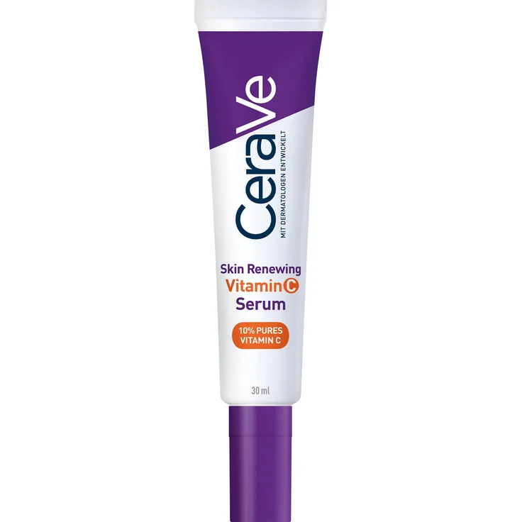 CeraVe Skin Renewing Vitamin C Gesichtsserum, 10 % reines Vitamin C, 30 ml, für alle Hauttypen, enthält Ceramide und Hyaluronsäure