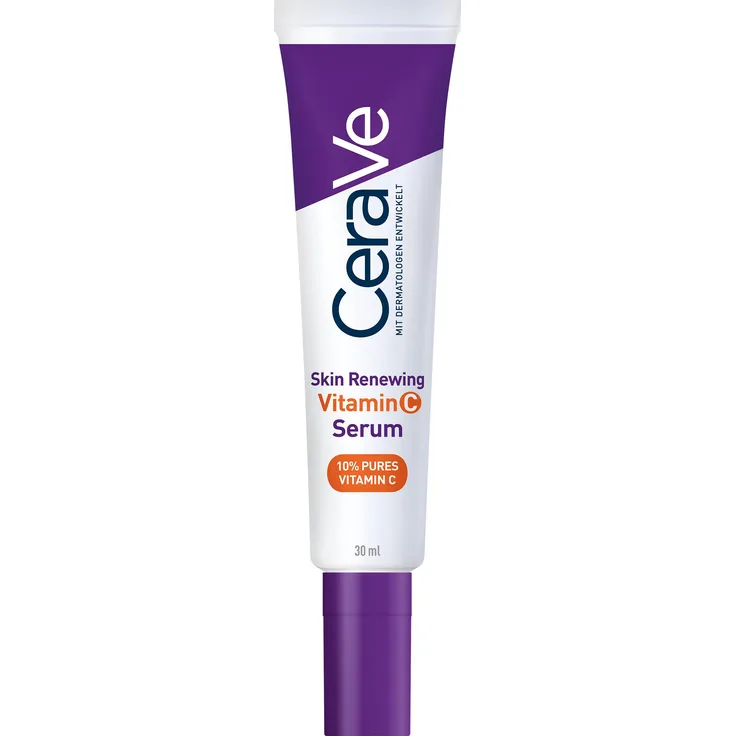 CeraVe Skin Renewing Vitamin C Gesichtsserum, 10 % reines Vitamin C, 30 ml, für alle Hauttypen, enthält Ceramide und Hyaluronsäure
