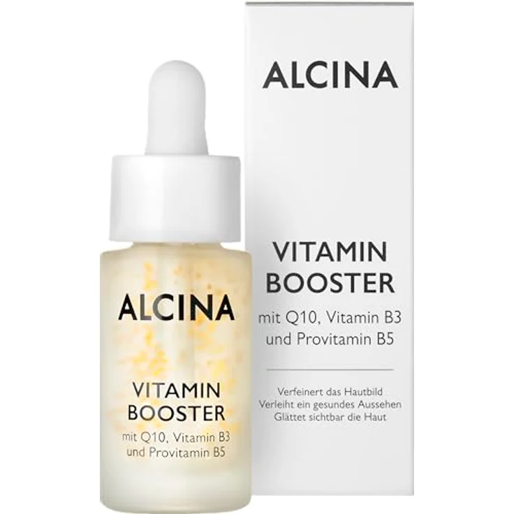 Alcina Vitamin Booster - 1 x 15 ml - Gesichtsserum mit Q10, Vitamin B3 & Provitamin B5 für sichtbar geglättete Haut – Bild 4