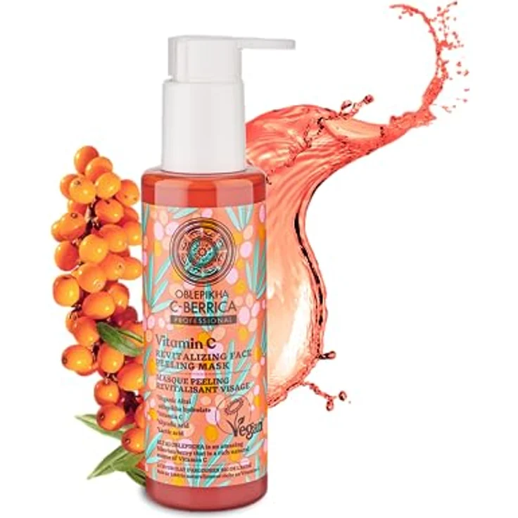 Natura Siberica Oblepikha Berrica Mascarilla Exfoliante Facial Revitalizing 145ml, Gesichtsmaske zur Entfernung abgestorbener Hautzellen, nährt die Haut – Bild 2