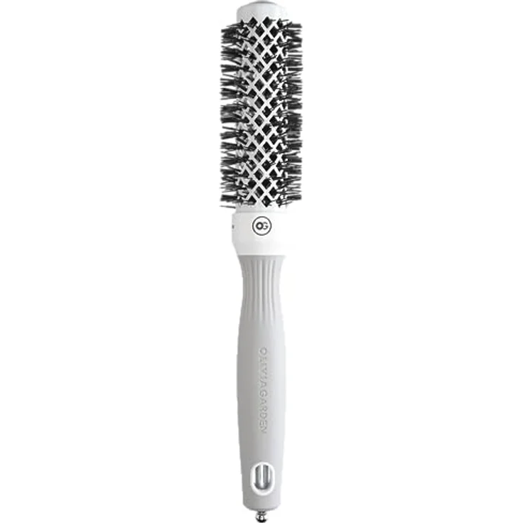 Olivia Garden Expert Blowout Shine – Weiß & Grau - 25 - Runde, antistatische Keramikbürste für glänzende und frizzfreie Blowouts – Bild 2