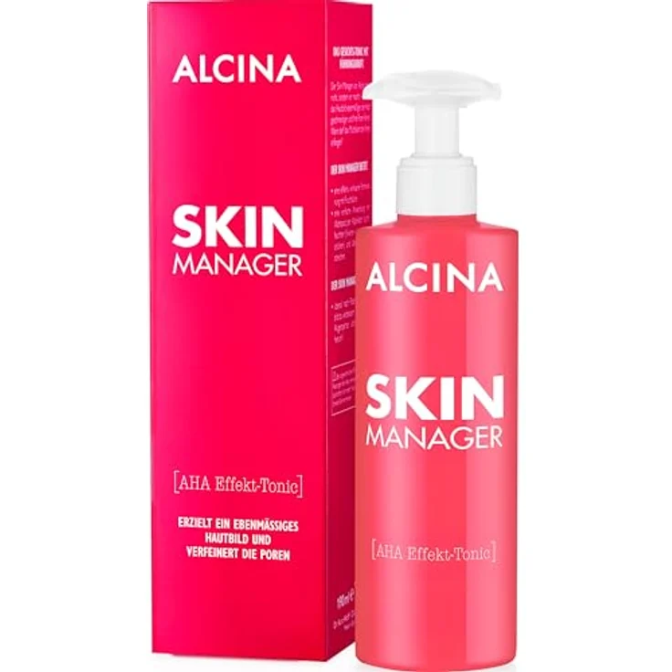 ALCINA Skin Manager AHA Effekt-Tonic, Gesichtstonic mit Fruchtsäure zur Minderung von Pigmentflecken und Unreinheiten, 1 x 190 ml, für alle Hauttypen geeignet – Bild 3