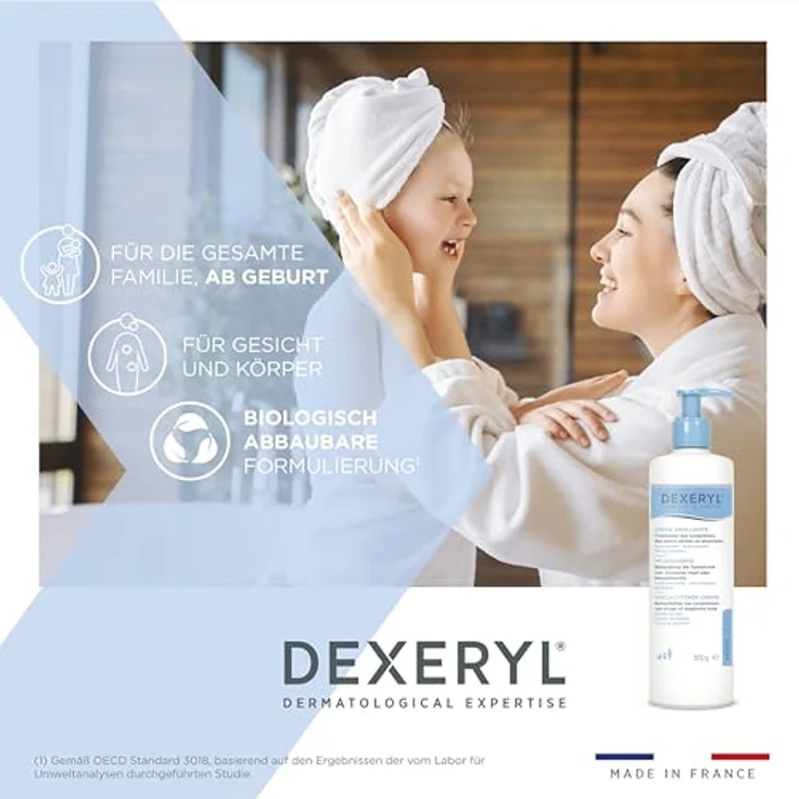 DEXERYL Dexeryl Creme, Pflegecreme für sehr trockene Haut und Neurodermitis, parfümfrei und ohne Parabene, 500 g – Bild 3