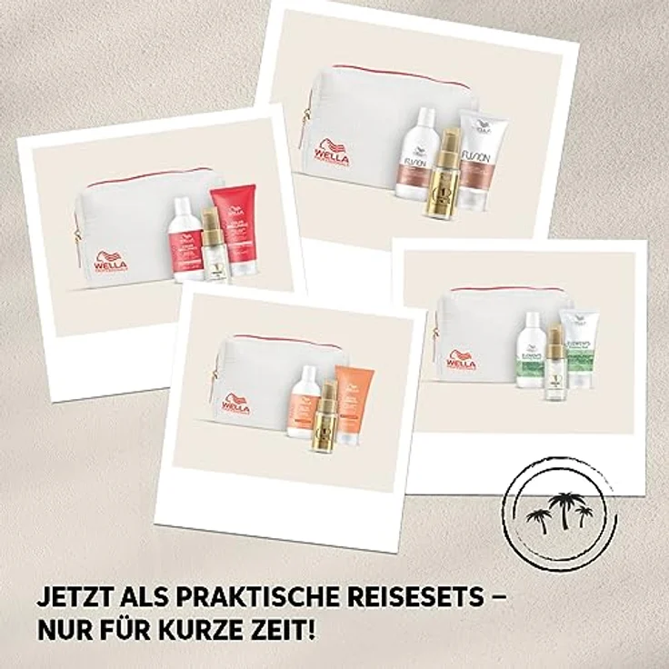 Wella Professionals Elements Reiseset – natürlich beruhigende Pflege für Haar und Kopfhaut – Set aus 100 ml Shampoo, 75 ml Haarmaske und 30 ml Oil Reflections Haaröl – inkl. Kosmetiktasche – Bild 3