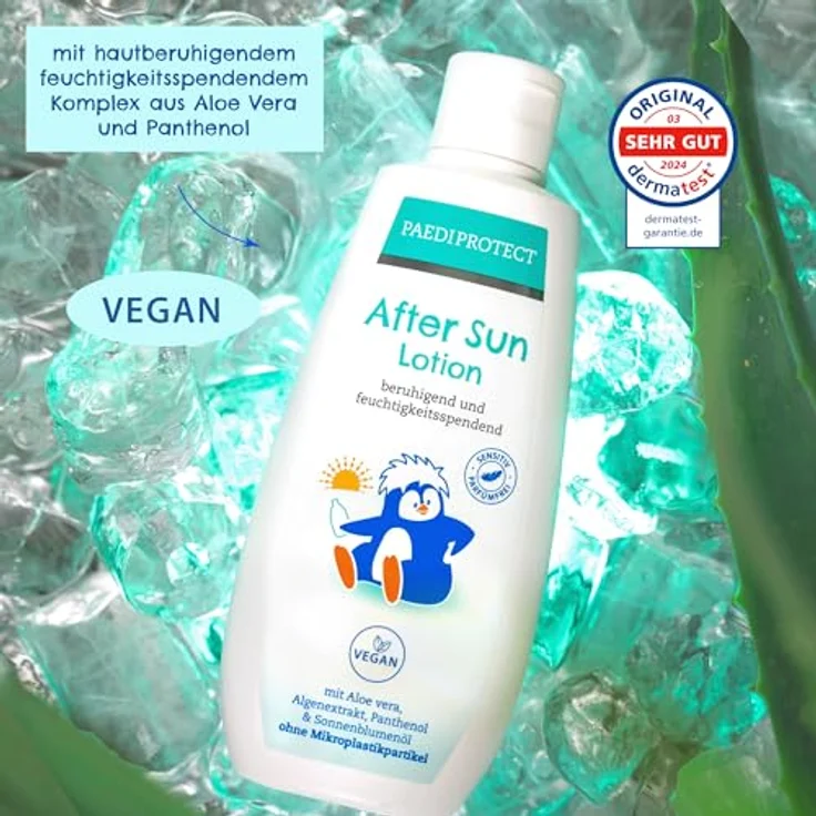 PaediProtect After Sun Lotion (200 ml), Natürlich vegan, parfümfrei, ohne Mikroplastik – Bild 3
