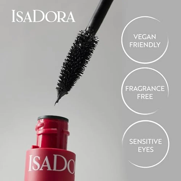 Isadora The Build Up Mascara Extra Volume (Super Black 01, 10 ml) - Volumen und Definition, wischfest – Bild 5