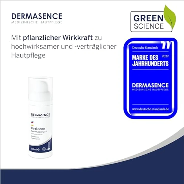 DERMASENCE Hyalusome Tagespflege mit LSF 50, 50 ml - Feuchtigkeitsspendende Tagescreme mit hohem Lichtschutzfaktor - Anti-Aging, parfümfrei, vegan – Bild 2