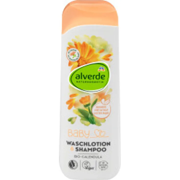 alverde NATURKOSMETIK Baby Waschlotion & Shampoo Bio-Calendula, 250 ml