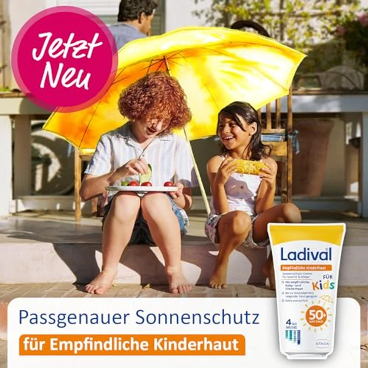 Ladival Kinder Sonnencreme LSF 50+, extra wasserfest, 4-fach Zellschutz, für empfindliche Haut, 50ml – Bild 3
