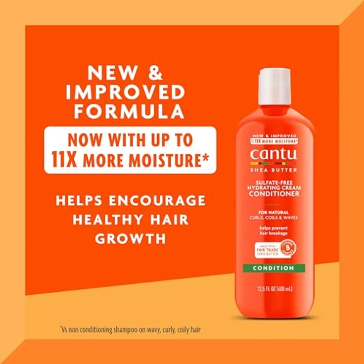 Cantu Feuchtigkeitsspendende Spülung Mit Sheabutter Sulfatfreie Pflege-Spülung Für Locken Und Strukturiertes Haar 400 ml – Bild 2