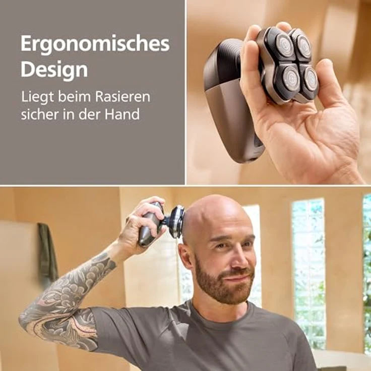 Philips Pro Series 9000, Glatzenrasierer mit 36 ComfortCut-Klingen, 360°-Scherkopf, wasserdicht, schwarz – Bild 5