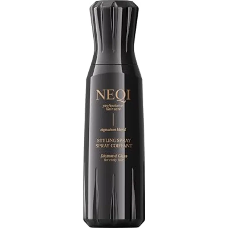 NEQI DIAMOND GLASS Styling Anti-Frizz Spray Curly 180ml – Definierte Locken, Langanhaltende Sprungkraft, Feuchtigkeitsschutz, Strahlender Glanz, Hergestellt in Italien