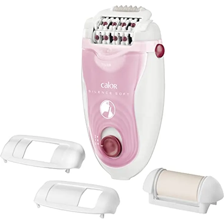 Calor Silence Soft Epilierer, 24 Pinzetten, ultraleise Technologie, kabellos, pink-weiß