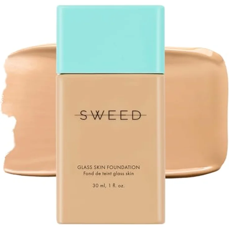 Sweed Glass Skin Foundation, 30 ml, nährende Foundation mit mittlerer Deckkraft und lichtreflektierenden Pigmenten, vegan – Bild 1